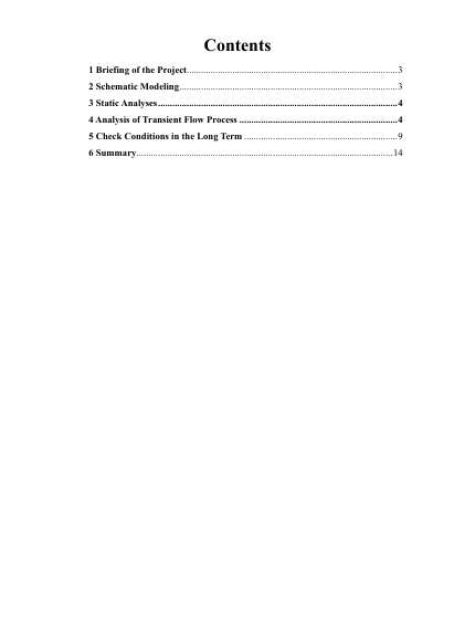 Opening page of an example surge analysis report